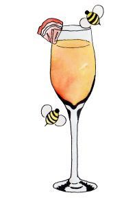 Honey Wine Mimosa Cocktail illustration