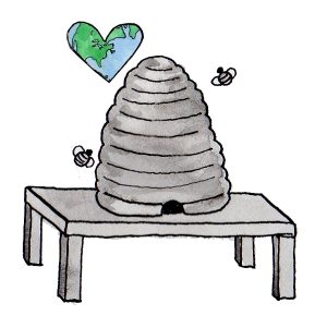 Sustainable Beehive with Earth Hearth