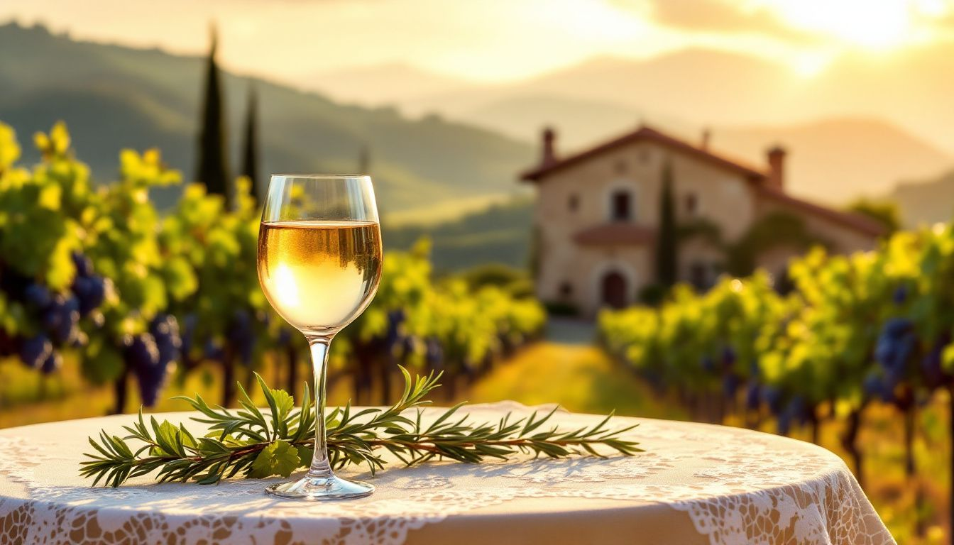 Moscato wine paired with delicious food.